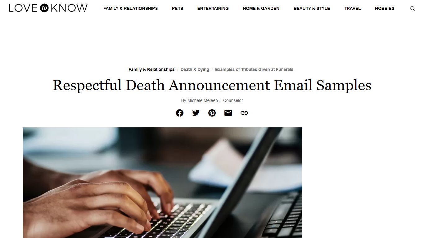 Respectful Death Announcement Email Samples | LoveToKnow